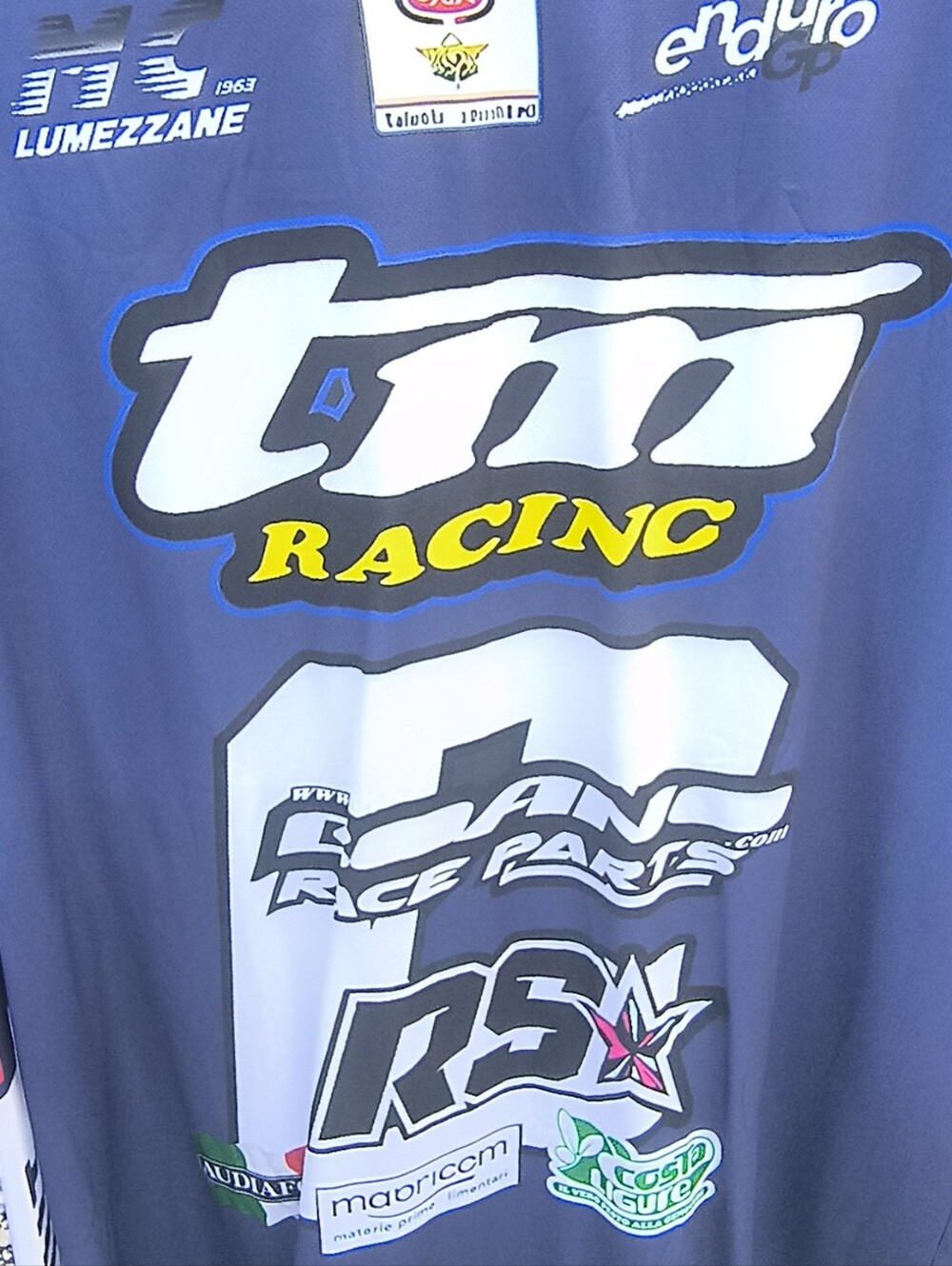 TM Racing Men's Rash Guard  Blue & Neon Yellow Racing Shirt - Picture 2 of 3